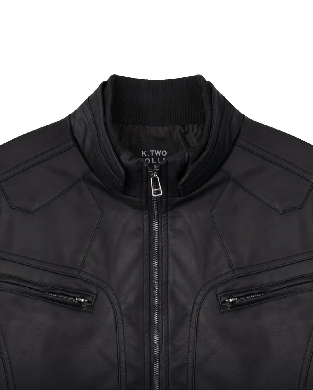 韓系小羊皮立領機車外套 男女同款 復古皮褸