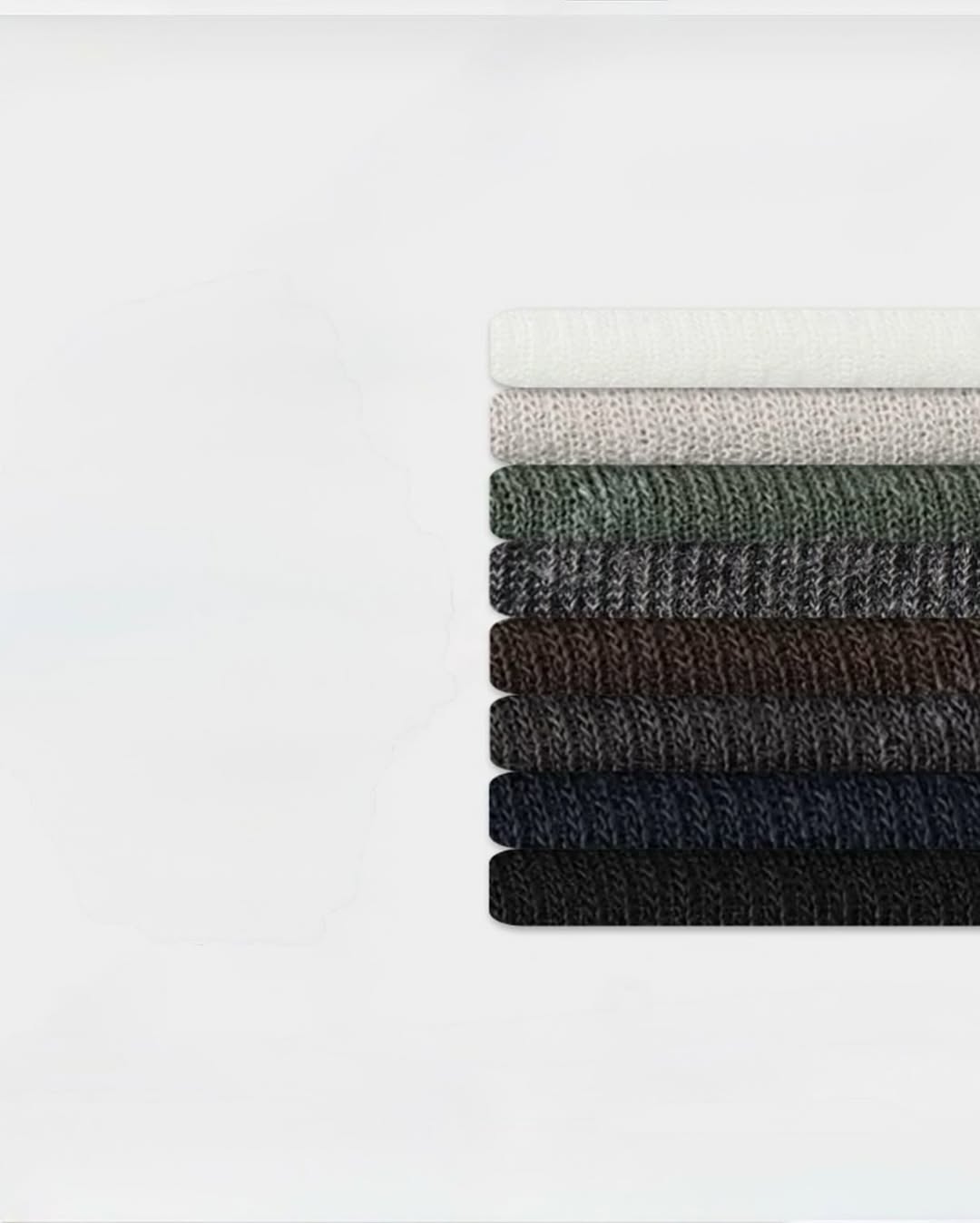 韓系細坑條半高領長袖 T 恤 修身版型 純色打底衫