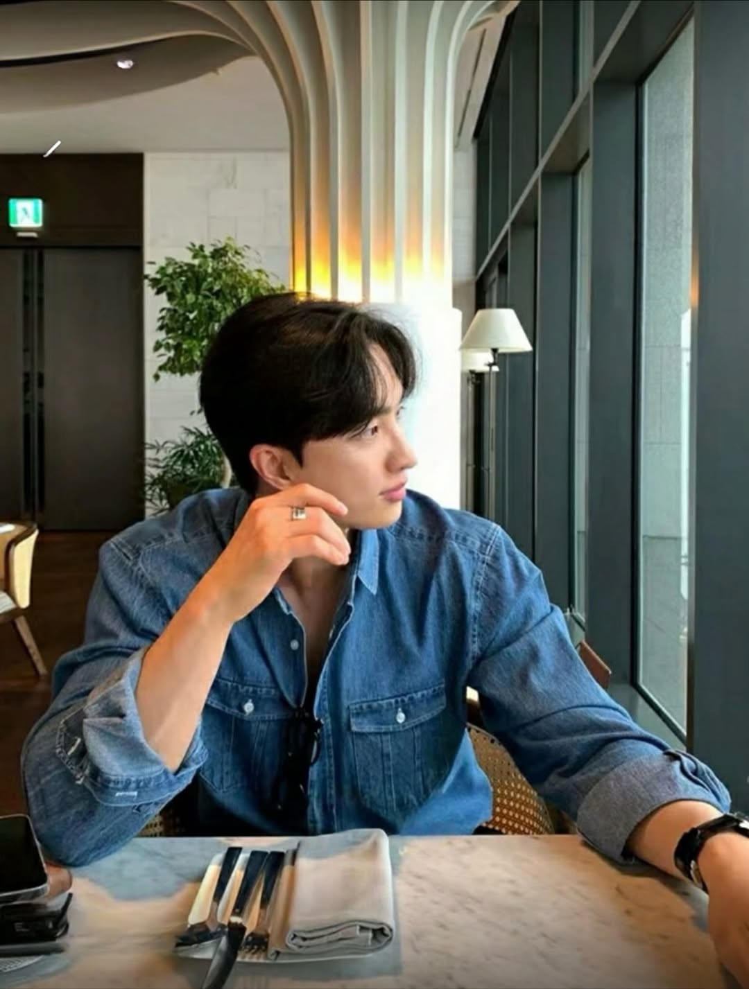 韓系 12oz 丹寧工裝襯衫 厚磅牛仔 雙口袋設計 寬鬆版型