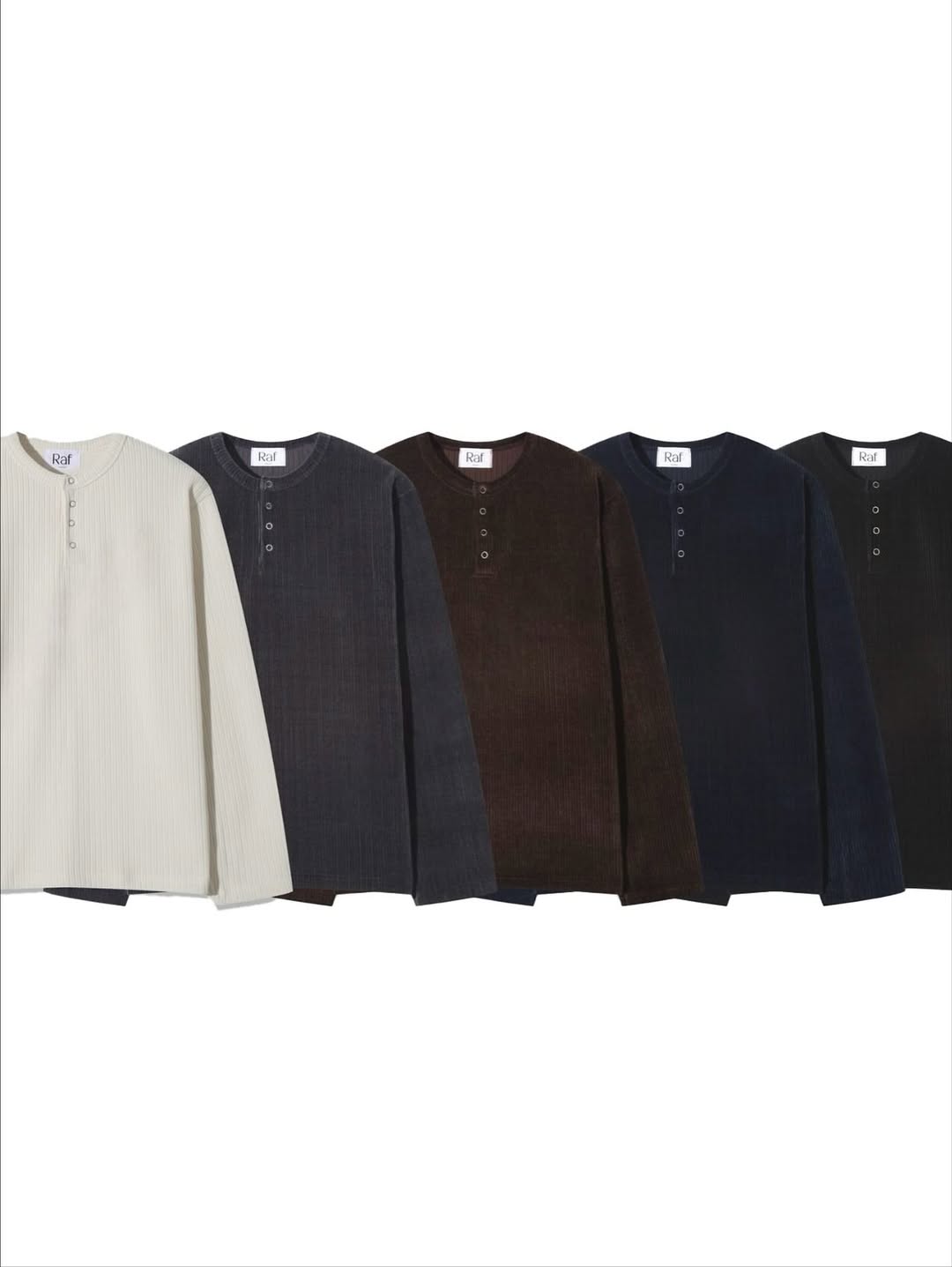 韓系立體條紋亨利領長袖上衣 復古紋理 寬鬆版型