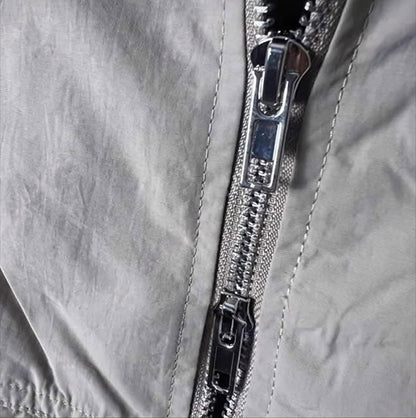 韓國斜拉鍊連帽機能衝鋒外套 防水防風 寬鬆版型