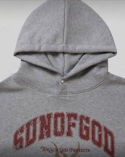 韓系圖騰印花連帽衛衣 寬鬆落肩