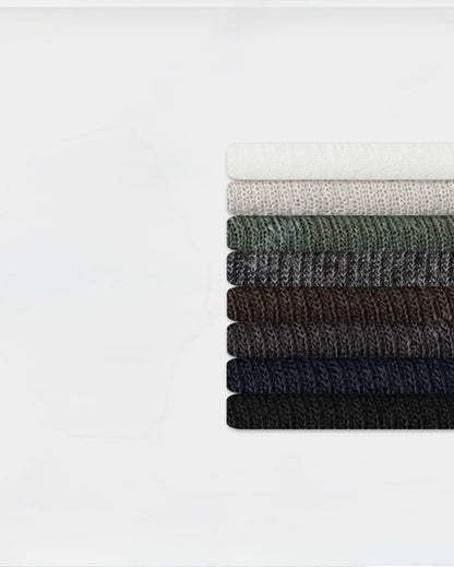 韓系細坑條半高領長袖 T 恤 修身版型 純色打底衫